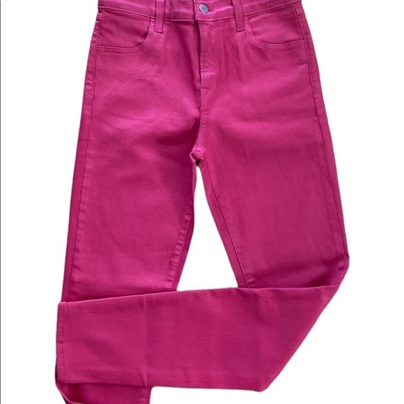 NWOT J Brand Coated Dizzy Pink Alana High Rise Crop Skinny Jeans Size 25 - Picture 4 of 8